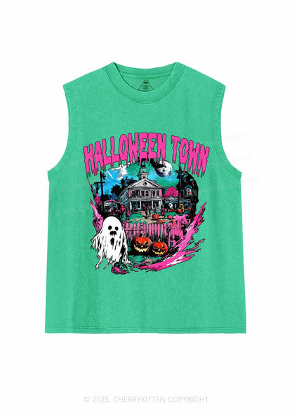 Halloween Ghost Town Y2K Washed Muscle Tank Cherrykitten