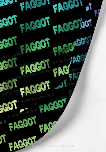 Neon Rainbow Faggot Pride Y2K Print Men Beach Shorts Cherrykitten