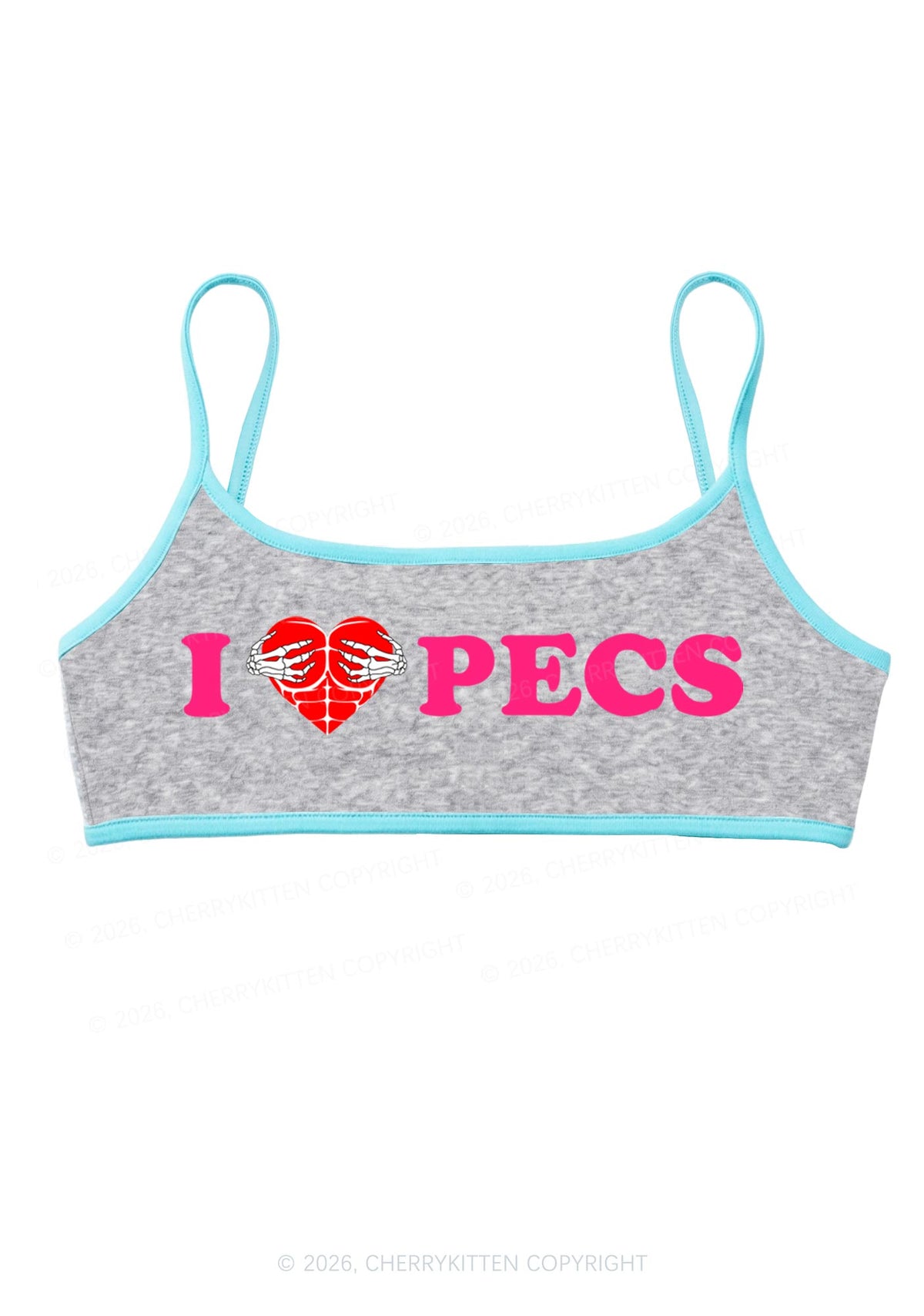 I Love Pecs Y2K Super Crop Cami Cherrykitten