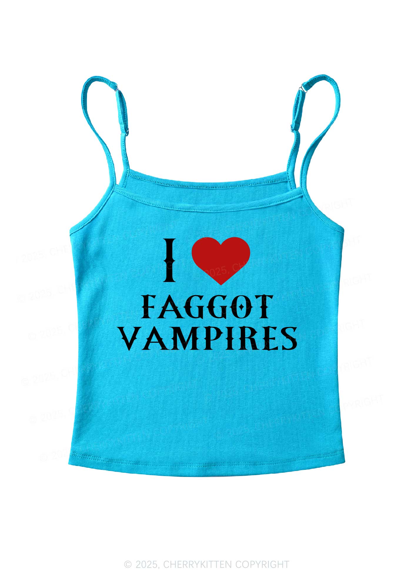 I Love Faggot Vampires Pride Y2K Spaghetti Strap Cami Cherrykitten