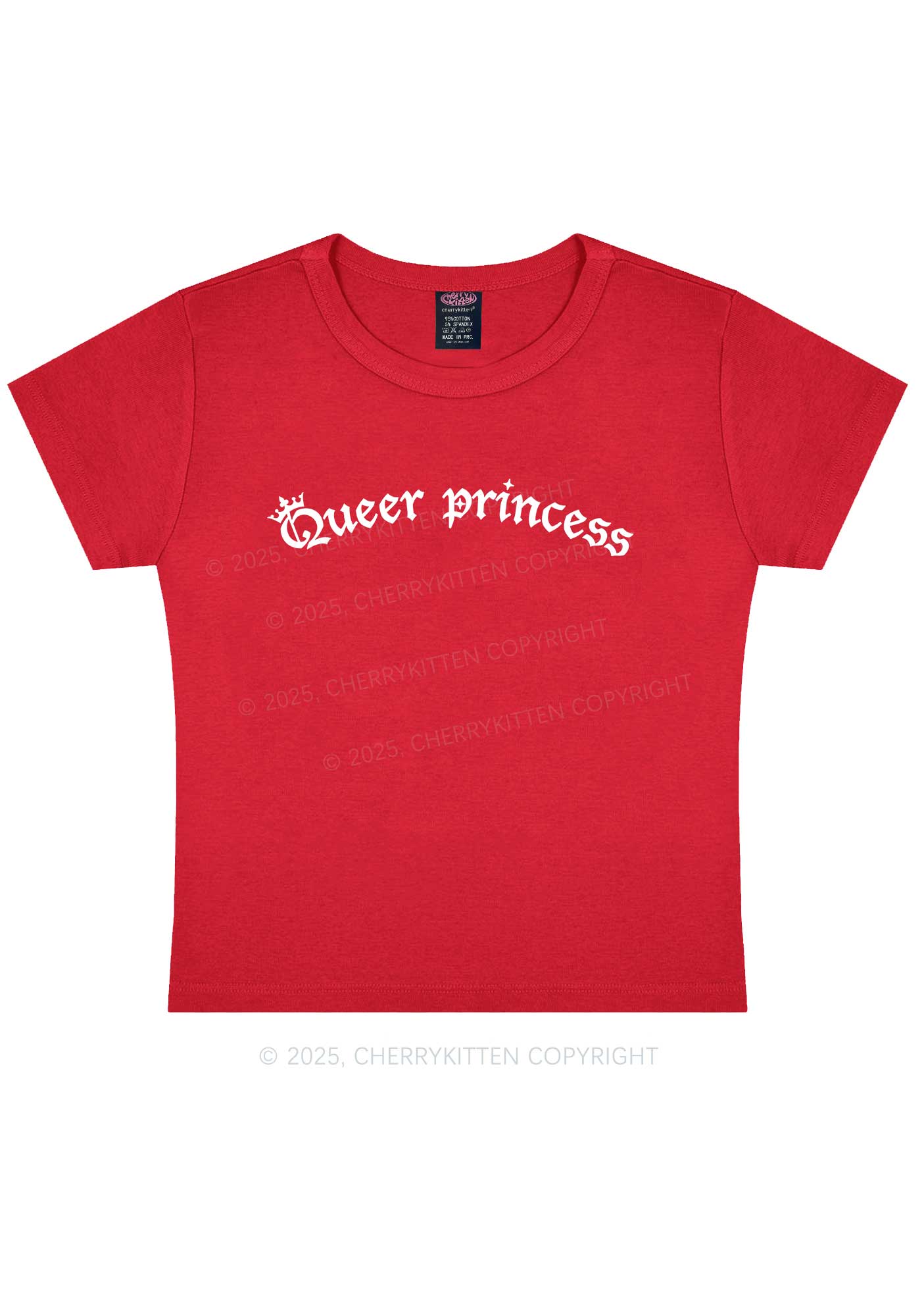 Gothic Queer Princess Pride Y2K Baby Tee Cherrykitten