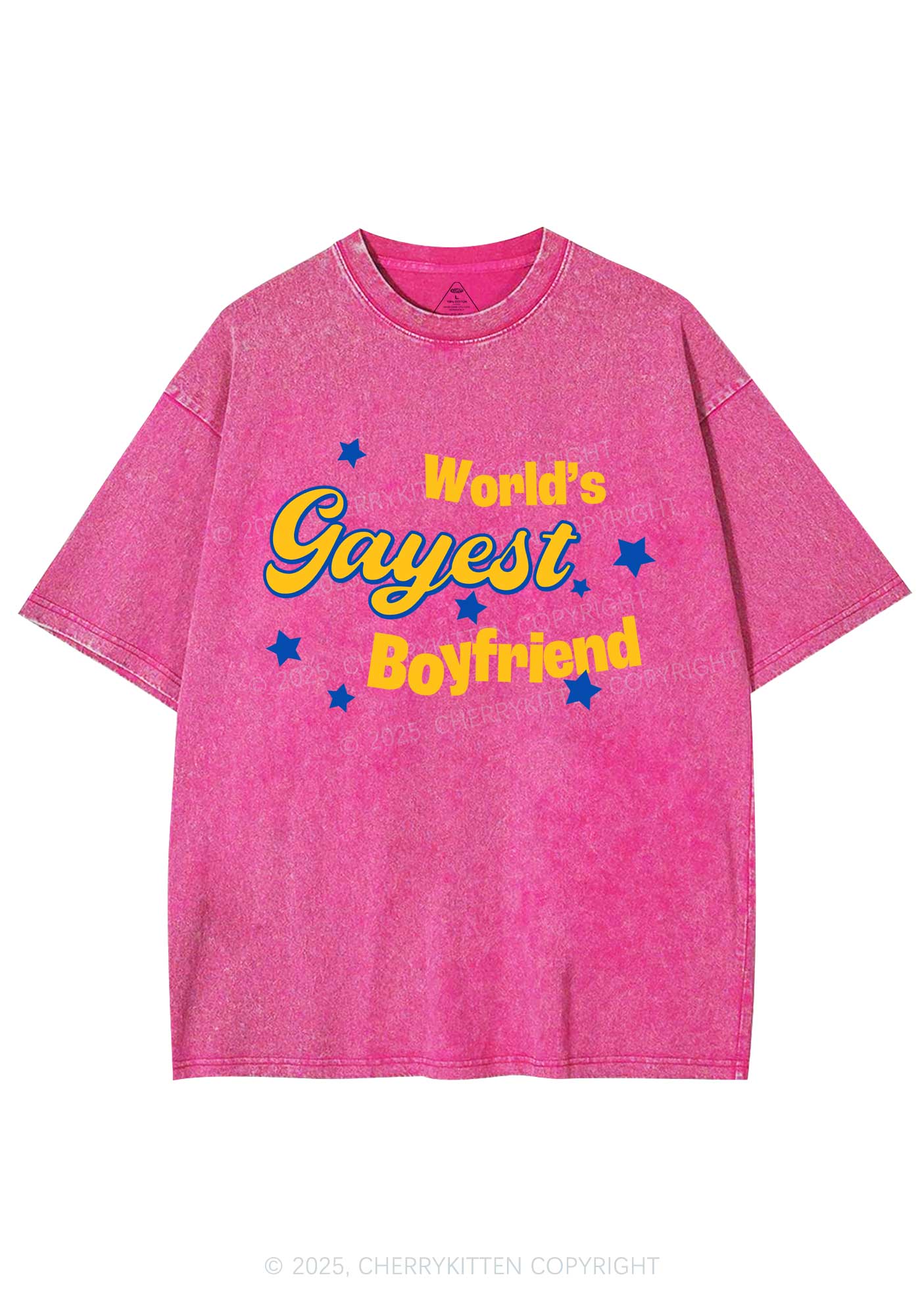 Worlds Gayest Boyfriend Pride Y2K Shirts Washed Tee Cherrykitten