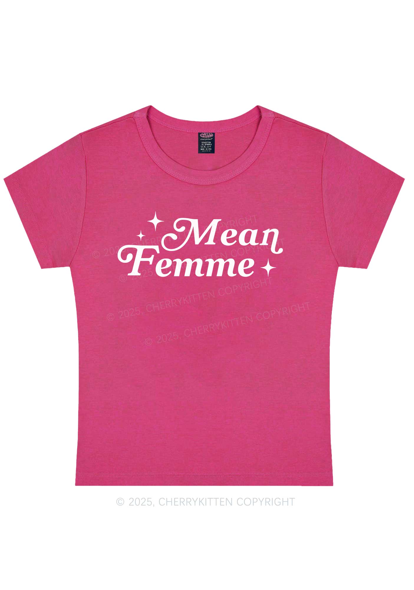 Mean Femme Pride Y2K Baby Tee Cherrykitten