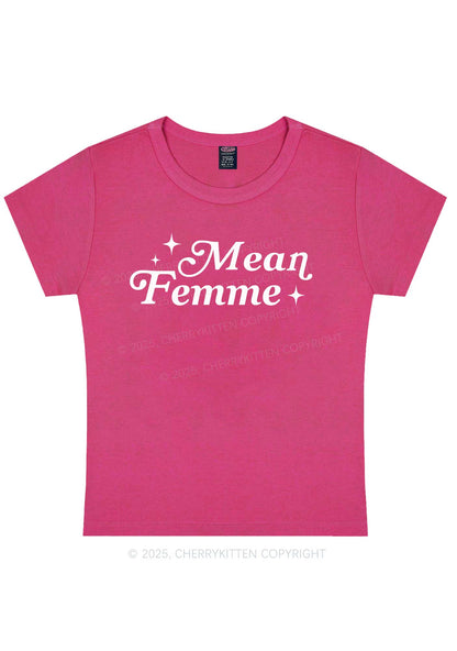 Mean Femme Pride Y2K Baby Tee Cherrykitten