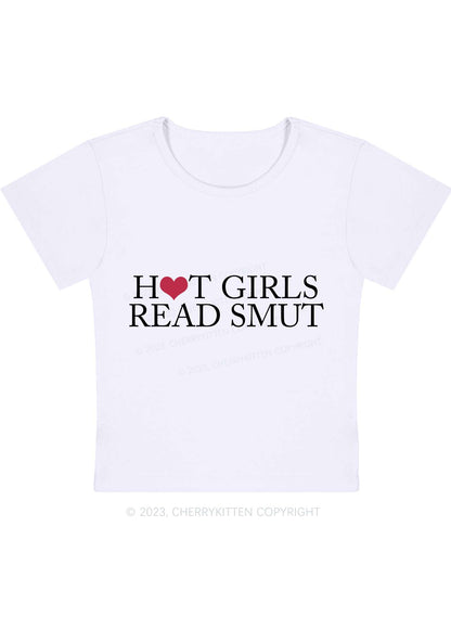 Hot Girls Read Smut Y2K Baby Tee Cherrykitten