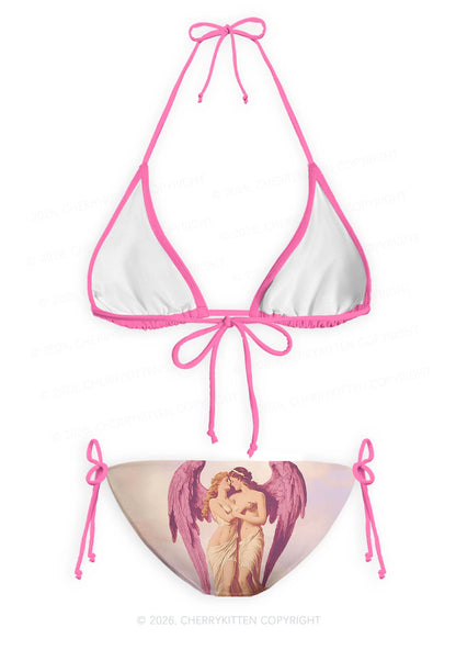 Angel Lesbians Pride Y2K Print Bikini Set Cherrykitten