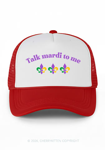 Talk Mardi To Me Y2K Colorblock Trucker Hat Cherrykitten