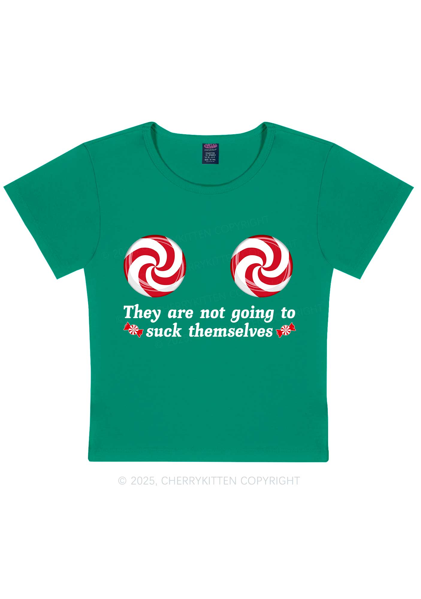 Christmas Suxk Themselves Y2K Baby Tee Cherrykitten