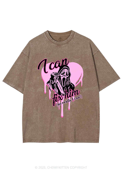 Halloween Ghost Fix Him Y2K Washed Tee Cherrykitten