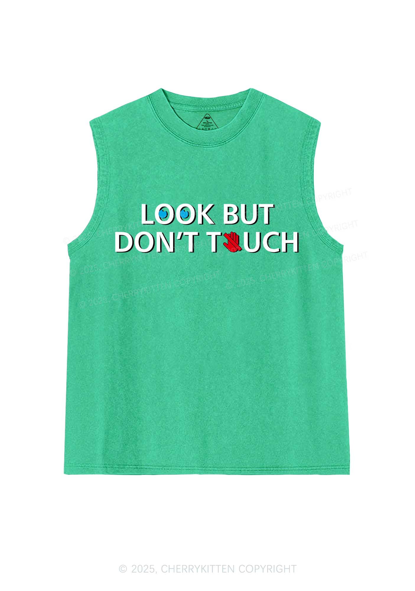 Look Dont Touch Y2K Washed Muscle Tank Cherrykitten
