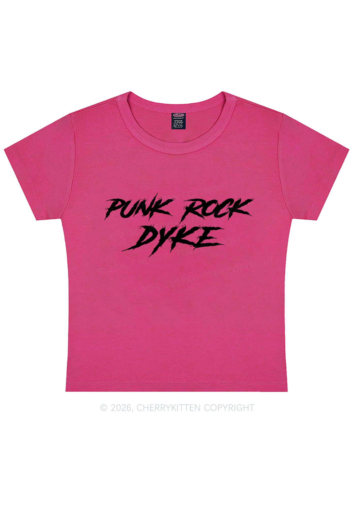 Punk Rock Dyke Pride Y2K Baby Tee Cherrykitten