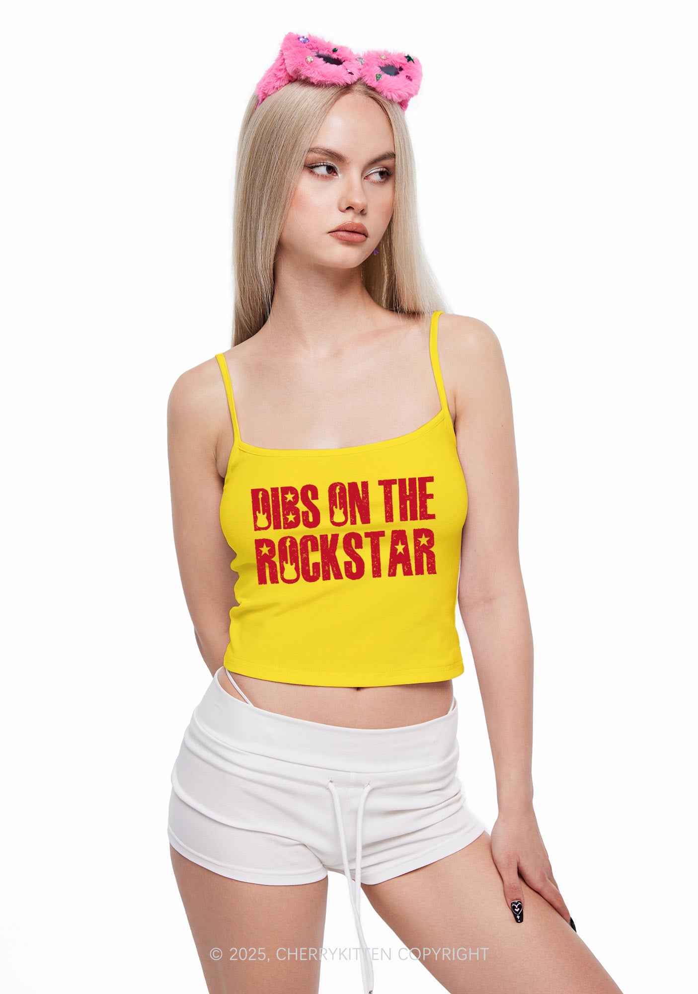 Dibs On The Rockstar Y2K Spaghetti Strap Cami Cherrykitten