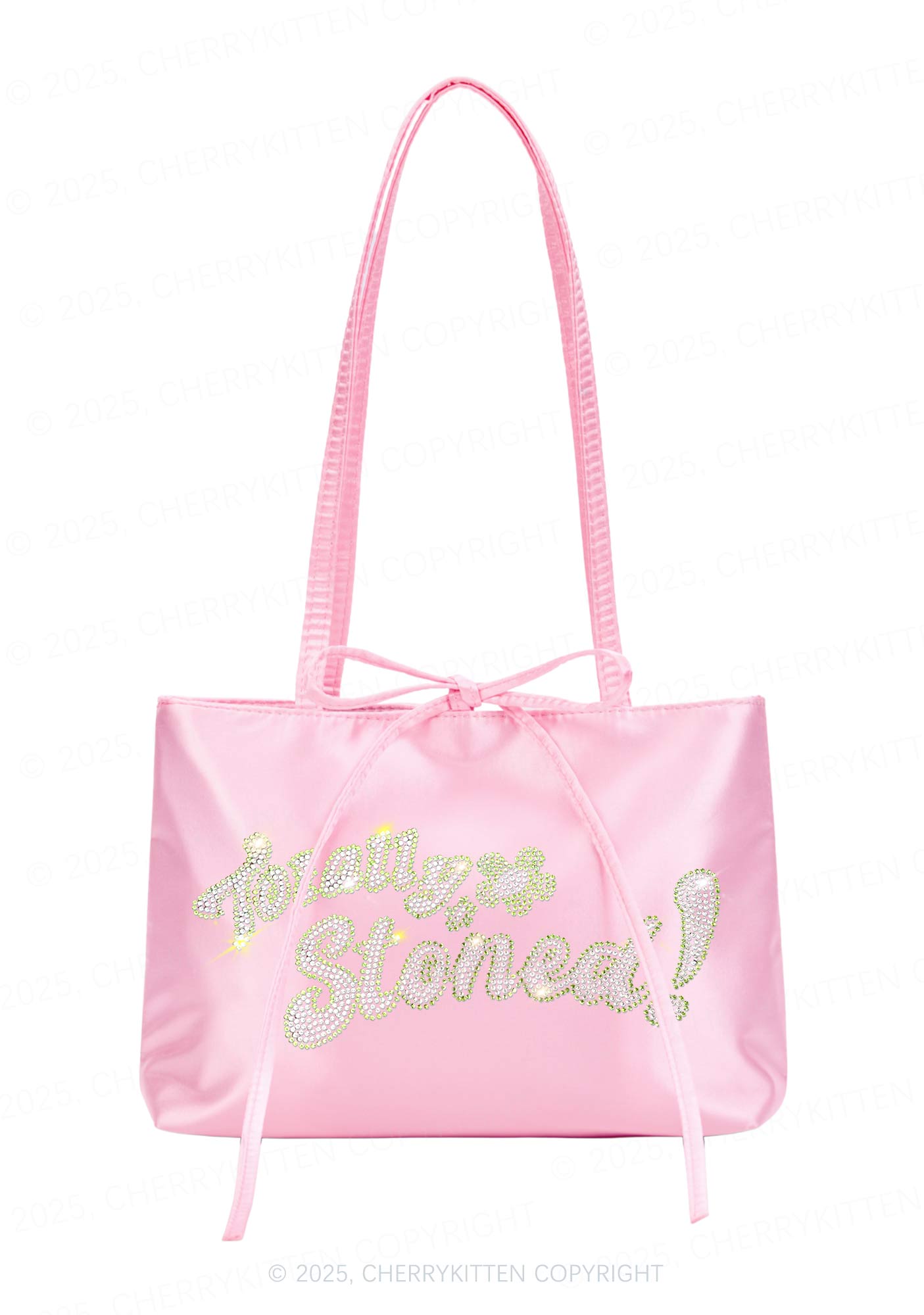 Rhinestone Totally Stoned Y2K Satin Bags Cherrykitten