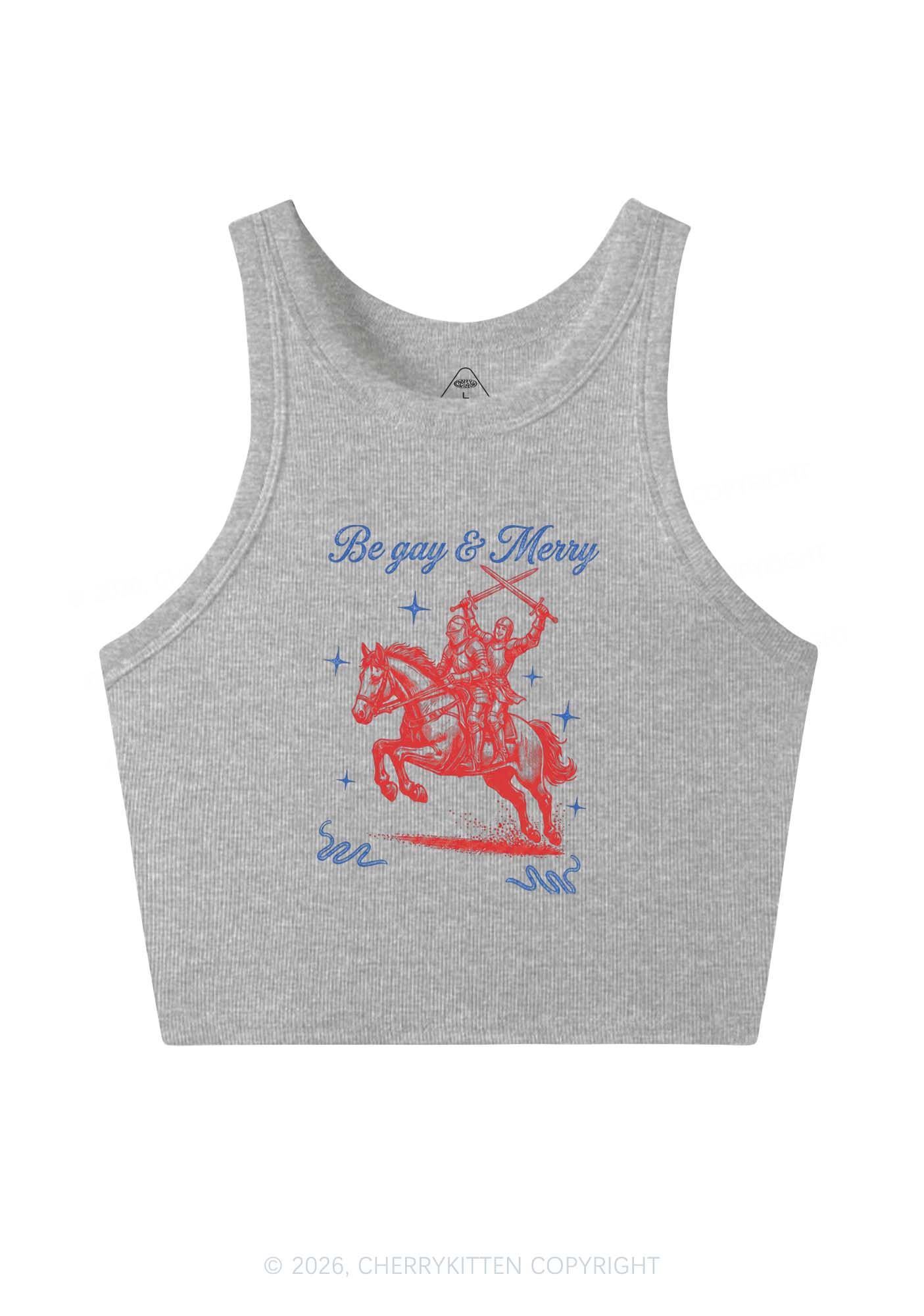 Be Gay Merry Pride Y2K Crop Tank Top Cherrykitten