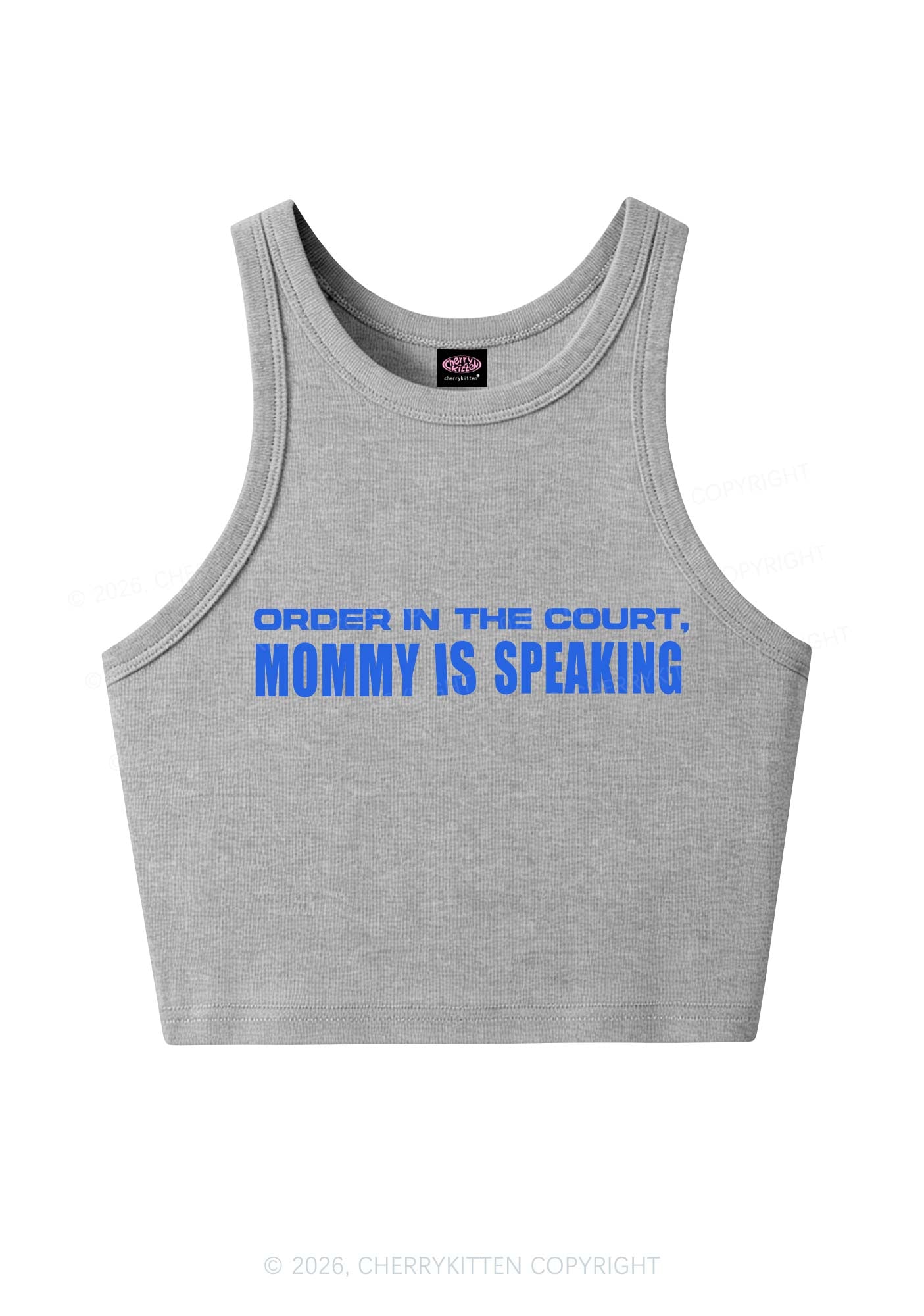 Mommy Is Speaking Y2K Crop Tank Top Cherrykitten