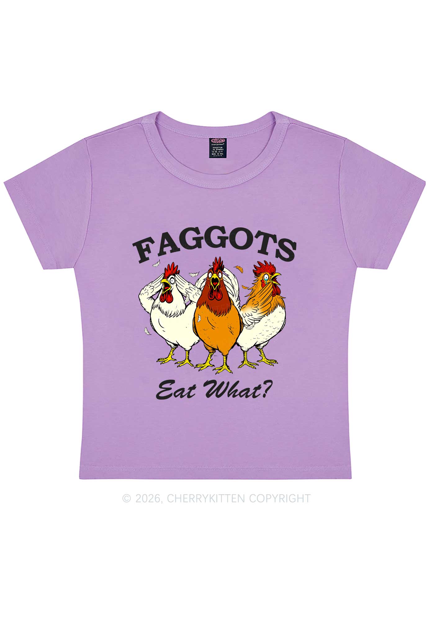 Faggots Eat What Pride Y2K Baby Tee Cherrykitten
