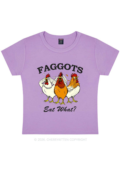 Faggots Eat What Pride Y2K Baby Tee Cherrykitten