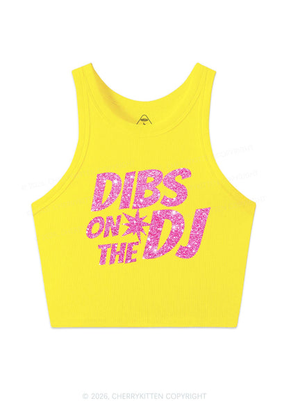 Glitter Dibs On The DJ Y2K Crop Tank Top Cherrykitten