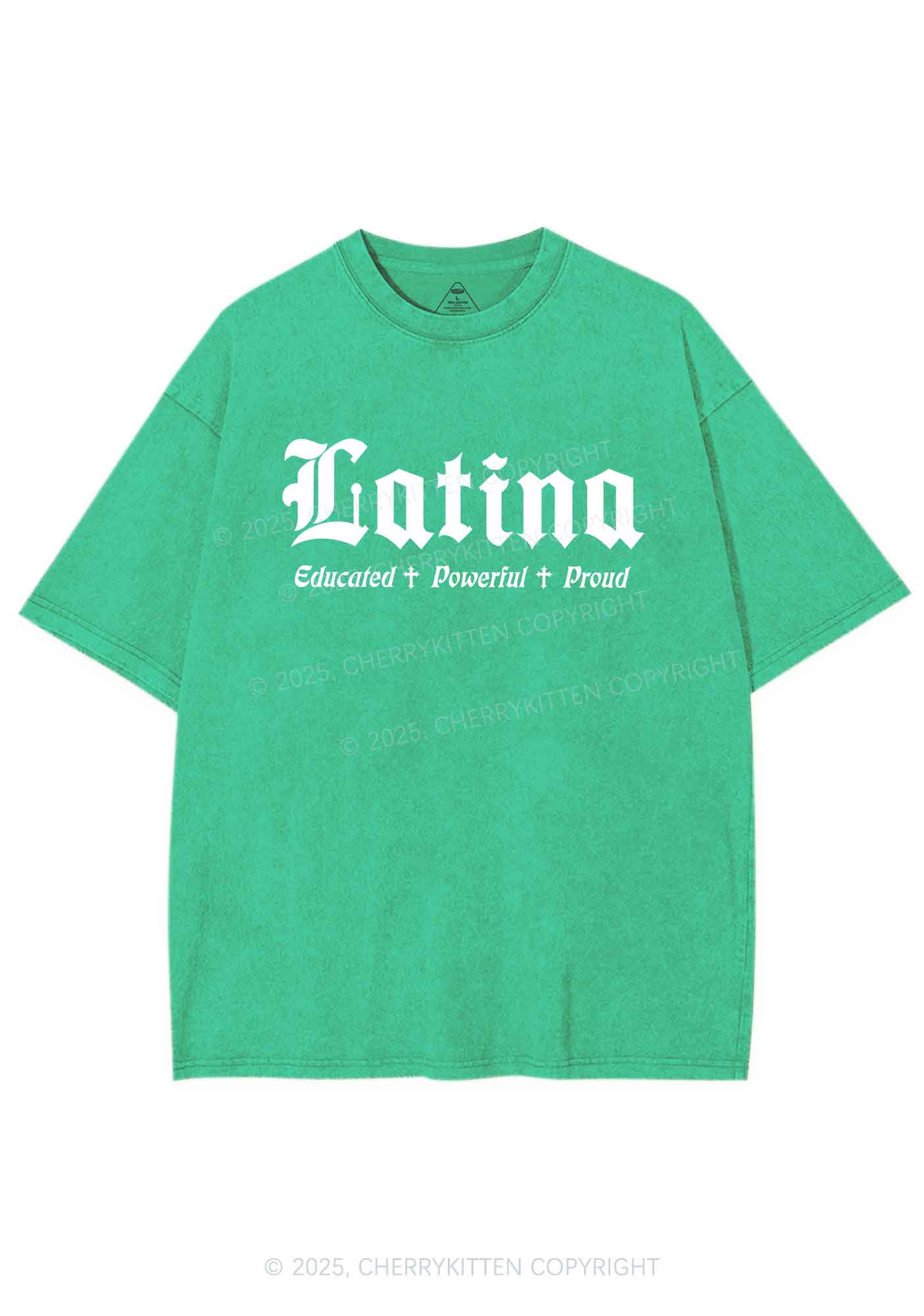 Educated Powerful Proud Latina Y2K Washed Tee Cherrykitten