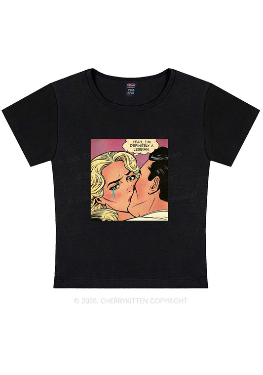 Im Definitely A Lesbian Pride Y2K Baby Tee Cherrykitten