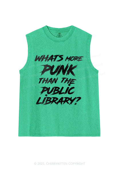 Punk Than Public Library Y2K Washed Muscle Tank Cherrykitten