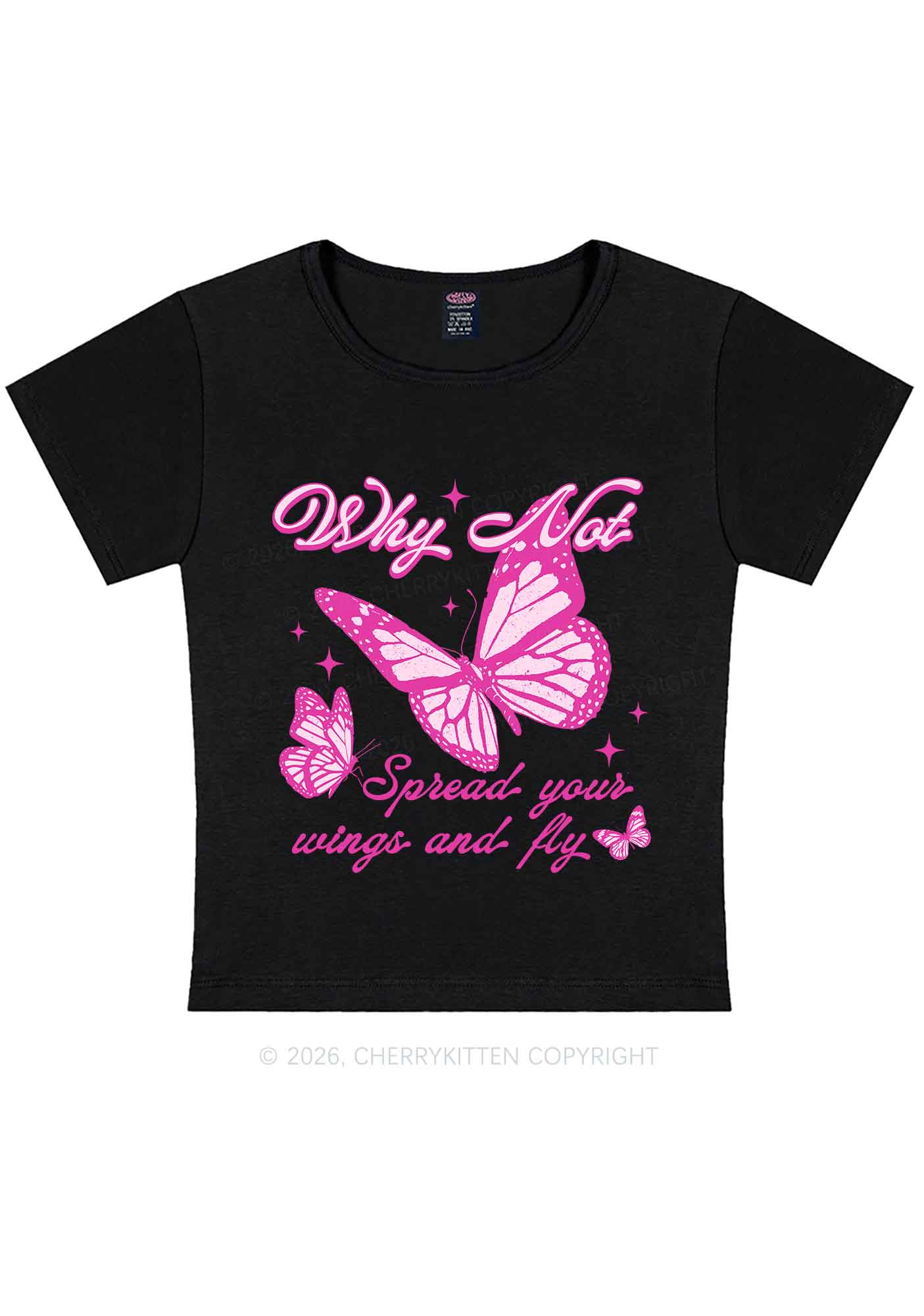 Spread Your Wings And Fly Y2K Baby Tee Cherrykitten