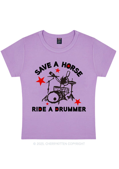 Save Horse Ride Drummer Y2K Baby Tee Cherrykitten