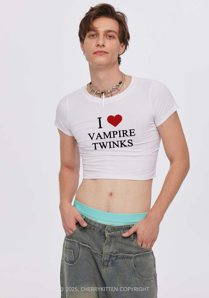 I Love Vampire Twinks Y2K Baby Tee Cherrykitten