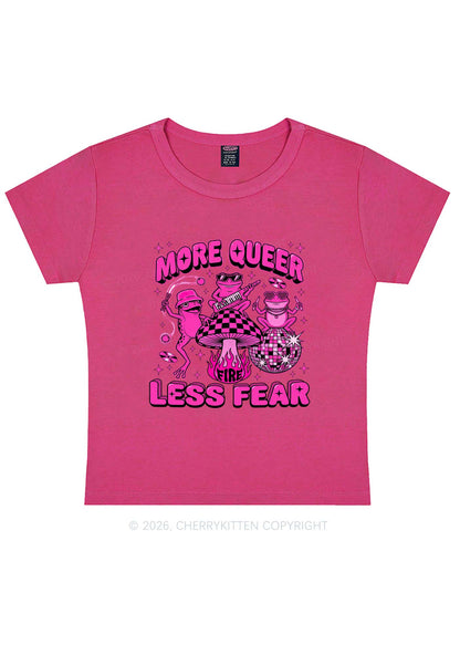 More Queer Less Fear Pride Y2K Baby Tee Cherrykitten