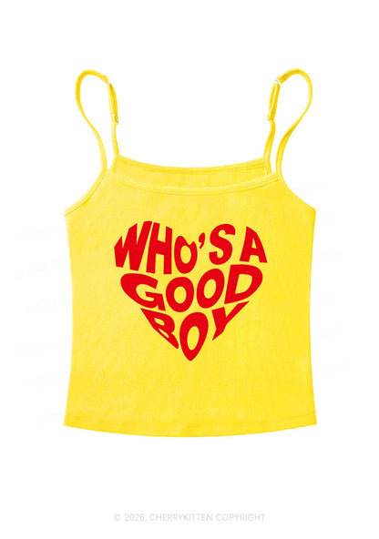 Whos A Good Boy Valentine's Day Y2K Spaghetti Strap Cami Cherrykitten