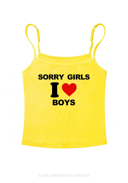 Sorry Girls I Love Boys Pride Y2K Spaghetti Strap Cami Cherrykitten