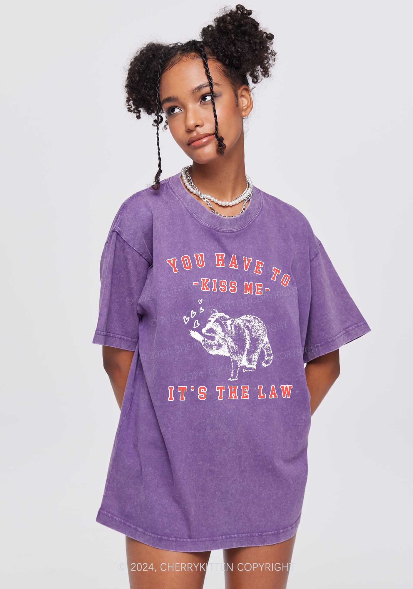 You Have To Kiss Me Y2K Valentine's Day Washed Tee Cherrykitten