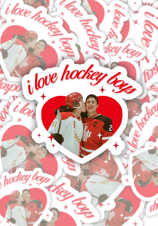 I Love Hockey Boys HR 1pc Y2K Sticker Cherrykitten