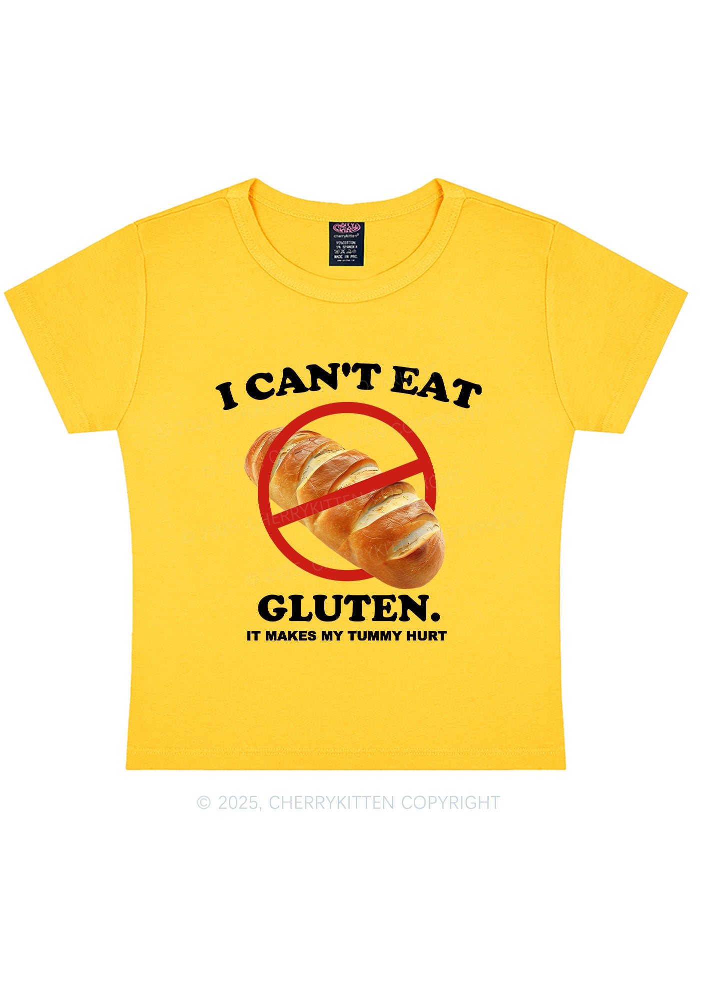 I Cant Eat Gluten Y2K Baby Tee Cherrykitten