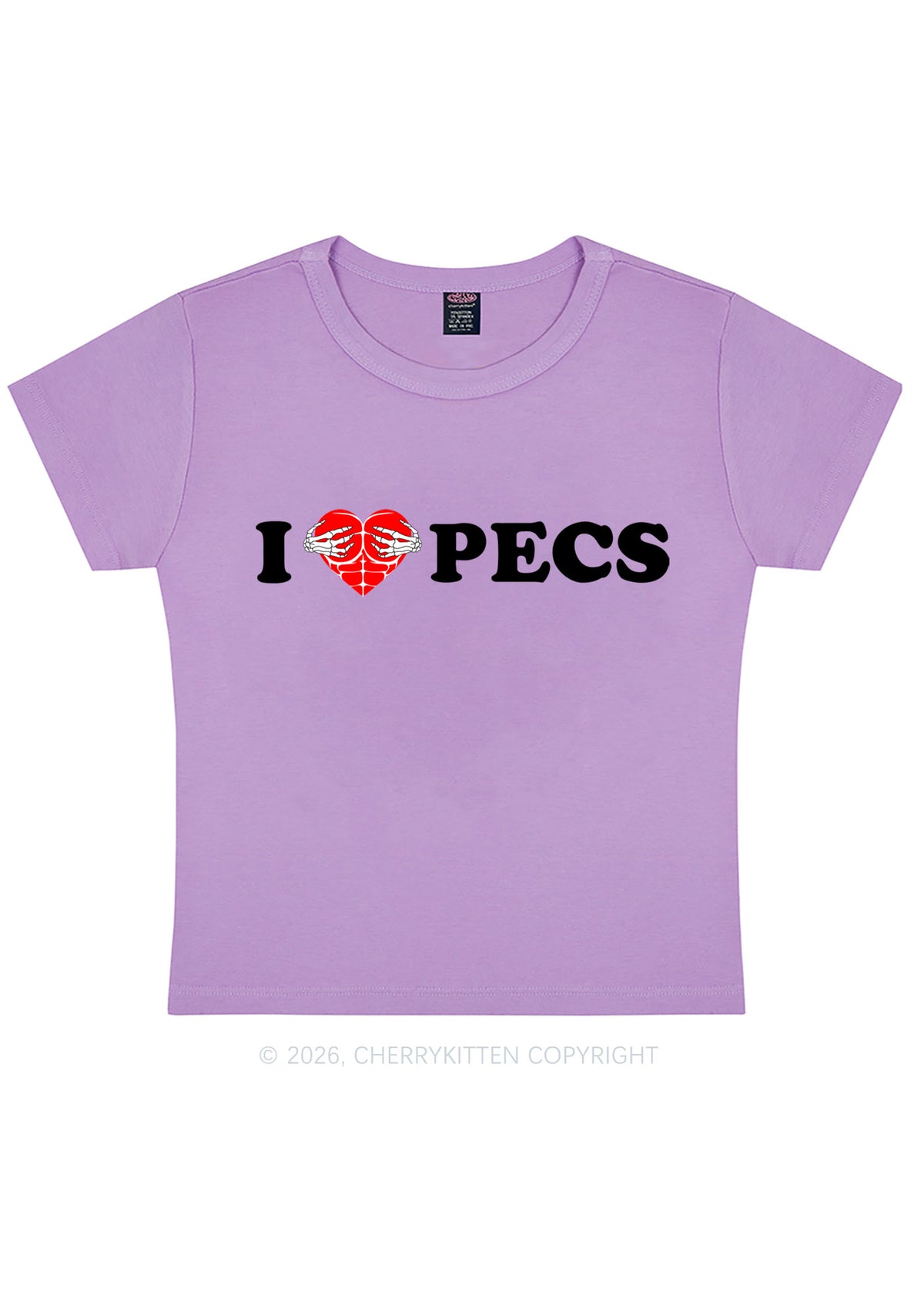 I Love Pecs Y2K Baby Tee Cherrykitten