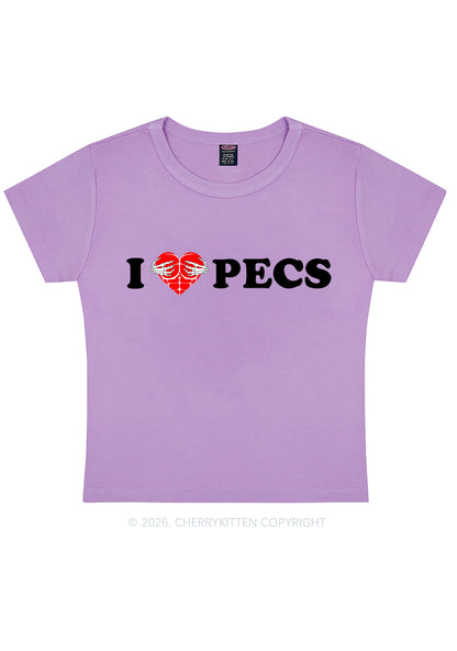 I Love Pecs Y2K Baby Tee Cherrykitten