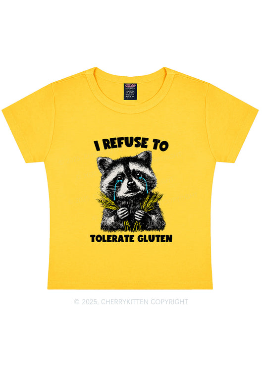 Refuse To Tolerate Gluten Y2K Baby Tee Cherrykitten