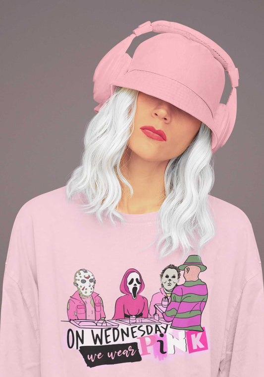 Halloween On Wednesday We Wear Pink Y2K Sweatshirt