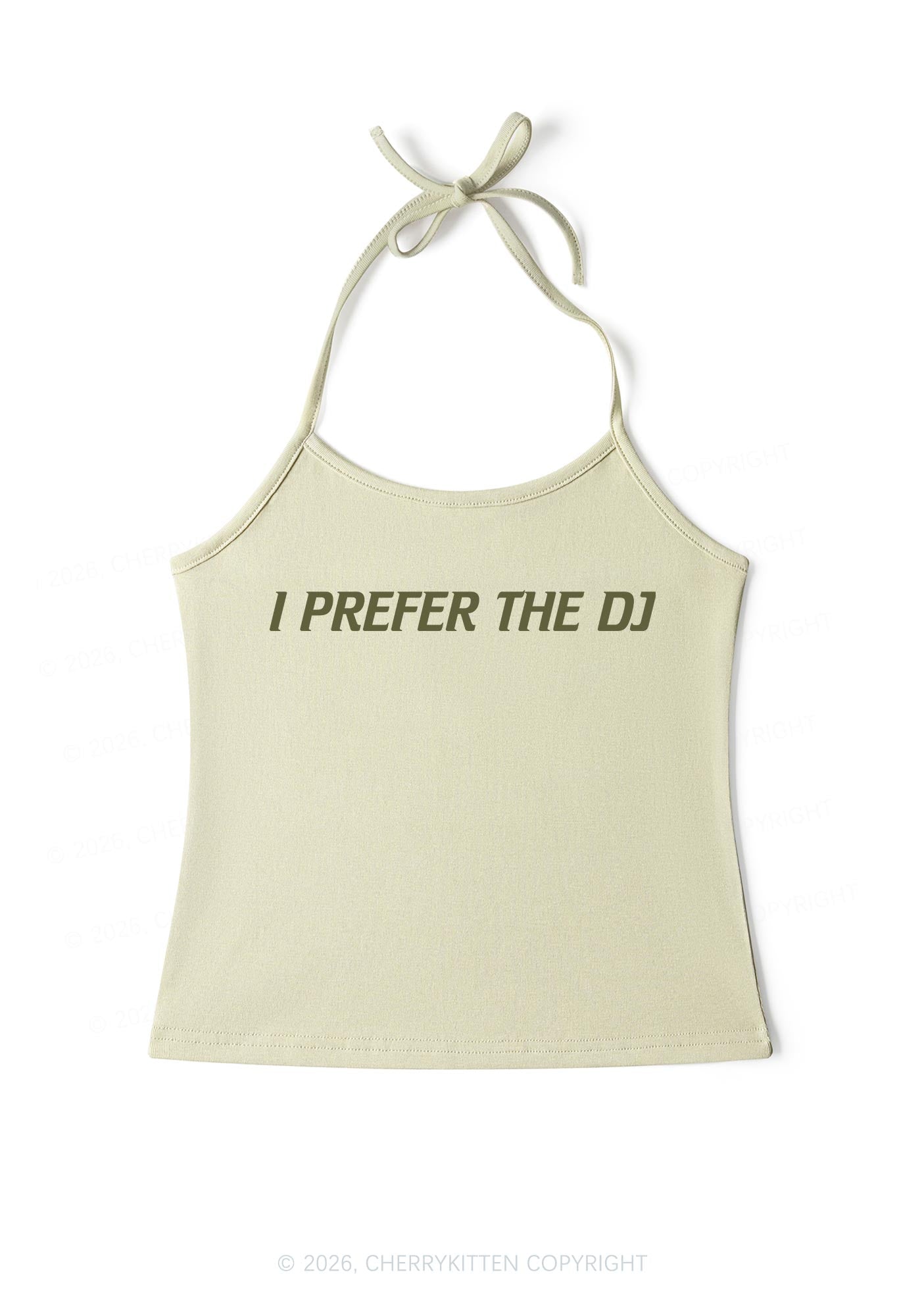 I Prefer The DJ Y2K Halter Neck Cami Cherrykitten