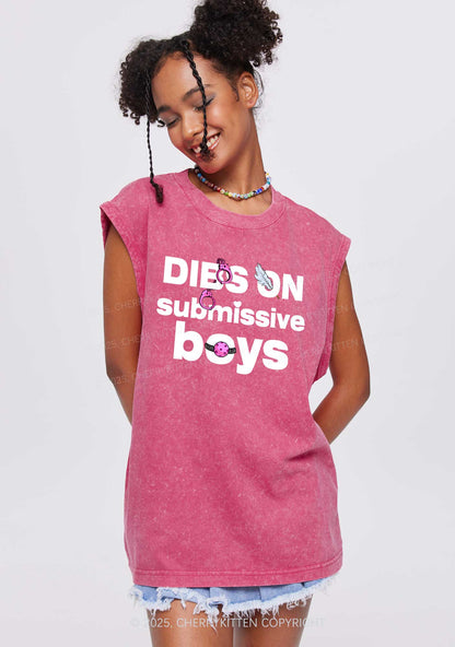 Dibs On S Boys Y2K Washed Muscle Tank Cherrykitten