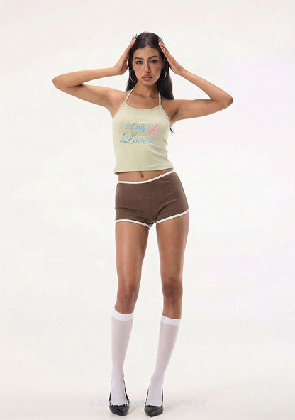 Rhinestone Lady Lover Pride Y2K Halter Neck Cami Cherrykitten