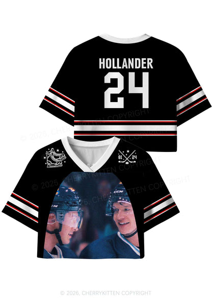 Blue Gaze HR Y2K Crop Sport Jersey Shirts Cherrykitten