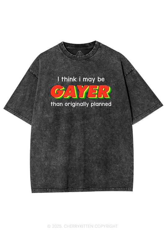 I May Be Gayer Pride Y2K Shirts Washed Tee Cherrykitten