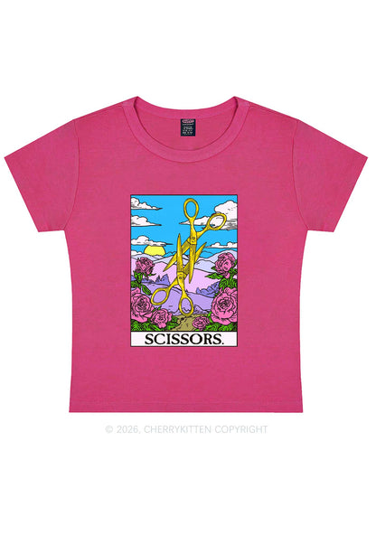 Yellow Scissors Pride Y2K Baby Tee Cherrykitten