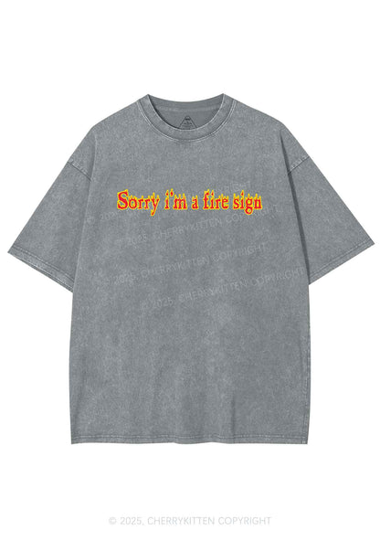 Fire Sign Y2K Washed Tee Cherrykitten