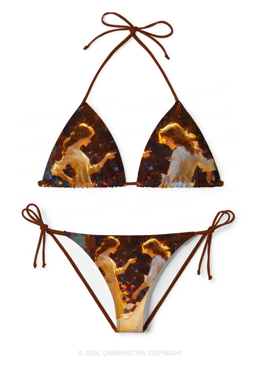 Dancing In Garden Pride Y2K Print Bikini Set Cherrykitten