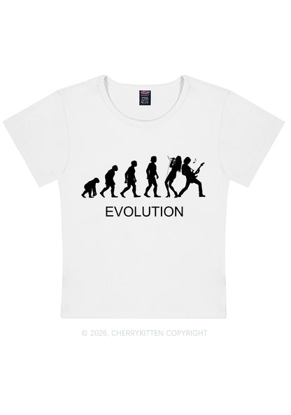 Evolution Rock Band Y2K Baby Tee Cherrykitten