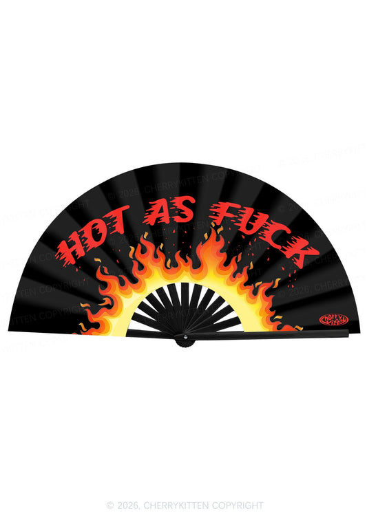 Hot As Fxxk Y2K Rave Hand Fan Cherrykitten