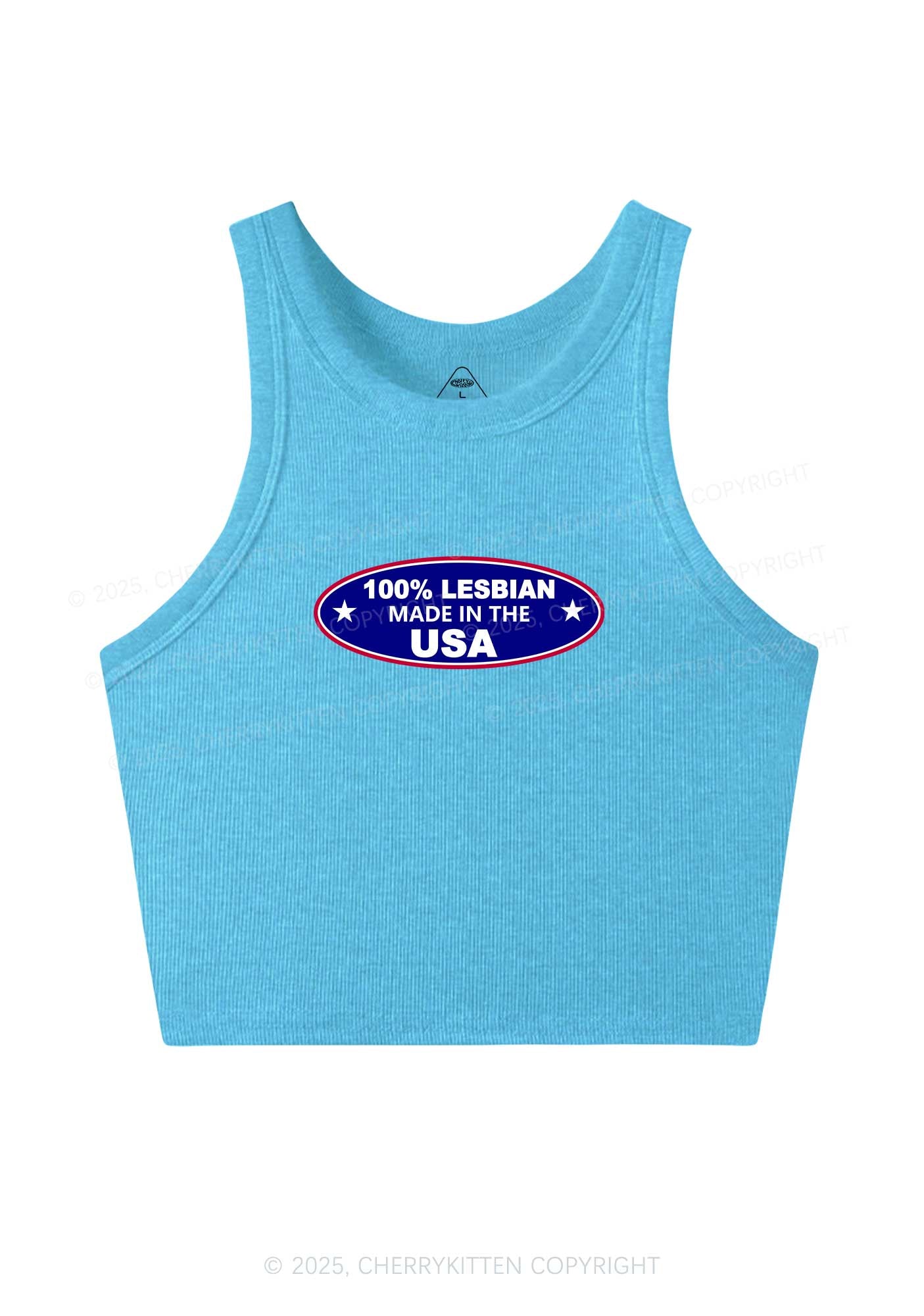 Lesbian Made In USA Y2K Crop Tank Top Cherrykitten