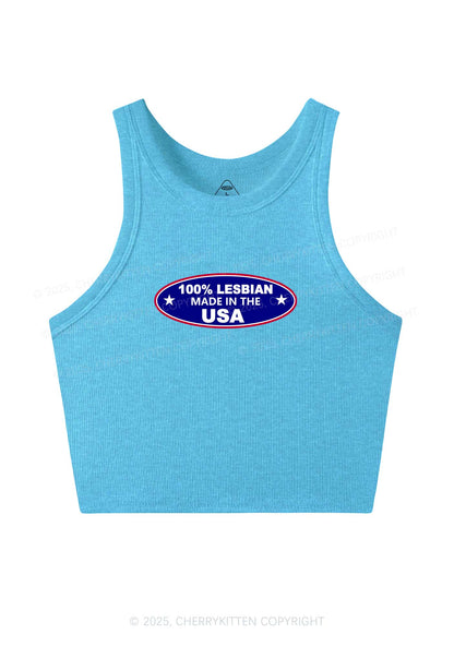 Lesbian Made In USA Y2K Crop Tank Top Cherrykitten
